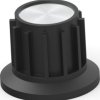 Rotary knob, 6.35 mm, plastic, black, Ø 24.9 mm, H 19.1 mm, 1-1437624-5