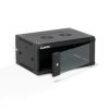 Szafa rack wisząca 19 cali 4U 600x450, drzwi szklane, tył i osłony boczne demontowalne, FLAT PACK kolor czarny ALANTEC