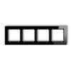 DECO Ramka 4 poczwórna uniwersalna - efekt szkła (ramka: czarna: spód: czarny) czarny 12-12-DRS-4 KARLIK