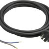 Przewód z wtyczką gumowy 2x1,5mm 5m czarny