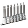 Sealey AK622 Hex Ball-end Socket Bit Set 7pc 100mm 1/2"sq Drive Metric