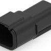Socket, 4 pole, straight, 2 rows, black, DTMH04-4PC