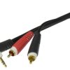 KLOTZ Kabel Audio AUX mini Jack 3,5mm Stereo (wtyk kątowy) / 2x RCA Cinch (wtyk) 2m