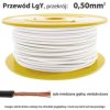 Przewód instalacyjny miedziany jednożyłowy LgY 0,50 mm2, linka giętka, biały