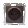 Simon 54 Gniazdo Pojedyncze B/U 16A Ip20 Z Przesłoną Torów Brąz Mat Dg1z.01/46
