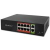 Qoltec Przełącznik sieciowy SWITCH Fast Ethernet PoE 8x RJ45 2x RJ45 Uplink 120W 10/100 Mb/s
