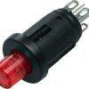 Pushbutton switch, 1 pole, red, illuminated , 0.2 A/60 V, mounting Ø 5.1 mm, IP40, 0041.8860.3117