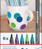 4-4200-6099 Porcelain pen brush, set of 6, colour combination 
