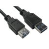 Kabel USB Złącze A USB A Złącze B USB A dł. 1m Przewód przedłużający USB USB 3.2 kolor: Czarny