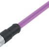 Sensor actuator cable, M12-cable socket, straight to open end, 2 pole, 2 m, PUR, purple, 4 A, 77 4330 0000 60702-0200