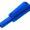 Wtyk bananowy; 4mm; 25.501.5; niebieski; bezpieczny; 50mm; wtykany (gniazdo bananowe 4mm); lutowany; 32A; 600V; mosiądz niklowan