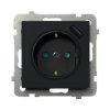SONATA Gniazdo pojedyncze z uziemieniem schuko z przesłonami torów prądowych z ładowarką USB czarny metalik GP-1RSPUSB/m/33 OSPE