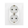 NOWE NILOE Gniazdo podwójne schuko z uziemieniem monoblok z przesłoną zaciski automatyczne białe NP3130WH LEGRAND
