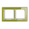DECO Ramka podwójna - efekt szkła (ramka zielona spód biały) zielony 2-0-DRS-2