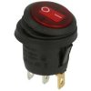 Przełącznik; klawiszowy (kołyskowy); A-605/R-O; ON-OFF; 1 tor; czerwony; podświetlenie LED 12V; czerwony; bistabilny; konektory