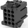 Plug housing, 12 pole, pitch 4.2 mm, straight, black, 1-640522-0