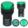 Lampka kontrolna sterownicza zielona LED fi:22 12V