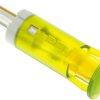 Lampka kontrolna do montażu panelowego 24V dc, Żółta 10mm LED Żółty Wyprowadzenia APEM