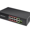 Switch PoE 8x RJ45 + 2x Uplink + 1x SFP 1000Mb/120W Qoltec