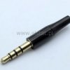 Wtyk Jack 3,5 stereo; czarny; 4-polowy 17mm prosty