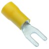 Yellow 3.7mm Insulated Crimp Fork Terminal (Pack of 100)