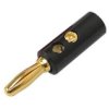 Wtyk Głośnikowy Typu Banan Skręcany Złoty Prosty Czarny