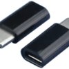 Adapter, USB plug type C 2.0 to micro USB socket type B 2.0, straight, EBUSBCM-MIKROBF