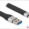 86938 Sync and charging cable, USB 3.0 A -> USB-C, 14 cm, flat