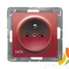 IMPRESJA Gniazdo pojedyncze z uziemieniem DATA czerwony GP-1YZD/M/00 OSPEL