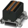 Distribution block, push-in connection, 0.14-4.0 mm², 18 pole, 24 A, 8 kV, black, 3273190