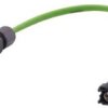 Sensor actuator cable, Han 1A CA M12, D coding to Han 1A CA M12, D coding, 4 pole, 1 m, PVC, green, 33504848807010
