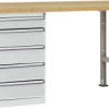 System banków warsztatowych COMBI, model 4 z płytą wielowarstwową, szer. X gł. X wys. = 2000 x 700 x 840 mm Manuflex WC5