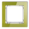 Deco Ramka Pojedyncza - Efekt Szkła (Ramka Zielona Spód Biały) Zielony 2-0-Drs-1