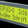 LCD text display, 2 x 16 character, STN, viewing area: 61 x 19 mm, EA DIP162-DHNLED