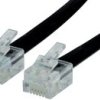 KAB55.3RJ12 Kabel telefoniczny, sześciożyłowy, płaski, czarny - wtyk (PLUG) - wtyk (PLUG) 6p6c 3m