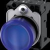 3SU1102-6AA50-1AA0 Indicator light, 22 mm, round, plastic, blue, complete, 24 V