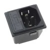 Gniazdo zasilania 230V IEC 10A, męskie z miejscem na bezpiecznik, RF-2004