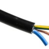 Sieciowy kabel zasilający 3 Core Polichlorek winylu PVC Sheath Czarny 7.6mm od , 300 V, 500 V