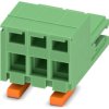 Socket header, 3 pole, pitch 5 mm, straight, green, 1883051