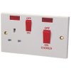 Dencon 4457NB Double Pole Switch 45A with Switched Socket 13A