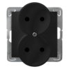 IMPRESJA Gniazdo podwójne bez uziemienia czarny metalik GP-2YR/m/33