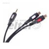 Wtyk Jack 3,5mm - 2xgn. RCA cinch na kablu HQ