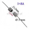 Bezpiecznik szklany 8A do PCB 3x10mm; typ F