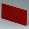 Front/rear panel, straight, acrylic glass, (W x H) 81.9 x 47.6 mm, red/transparent, A9108223