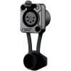 Rean RRX5F-Z-012-1 XLR Socket 5-Pin IP65 D-Shaped Metal Flange Black