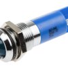 Lampka kontrolna do montażu panelowego 24V dc, niebieska 14mm LED Chrom RS PRO