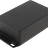 Aluminum die cast enclosure, (L x W x H) 116 x 77 x 38 mm, black (RAL 9005), IP65, 1590WB3FLBK