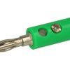Wtyk bananowy; 4mm; 25.419.4; zielony; 41mm; wtykany (gniazdo bananowe 4mm); przykręcany; 32A; 60V; mosiądz niklowany; ABS; Amas