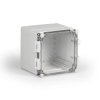 Obudowa naścienna Cubo W 200x200x185mm z zawiasami i zatrzaskami pokrywa przezroczysta IP67 PC WPCP202018T