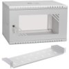 Szafa Wisząca Rack 19 6U 350Mm Szara Z Półką Przeszklona Pro Light